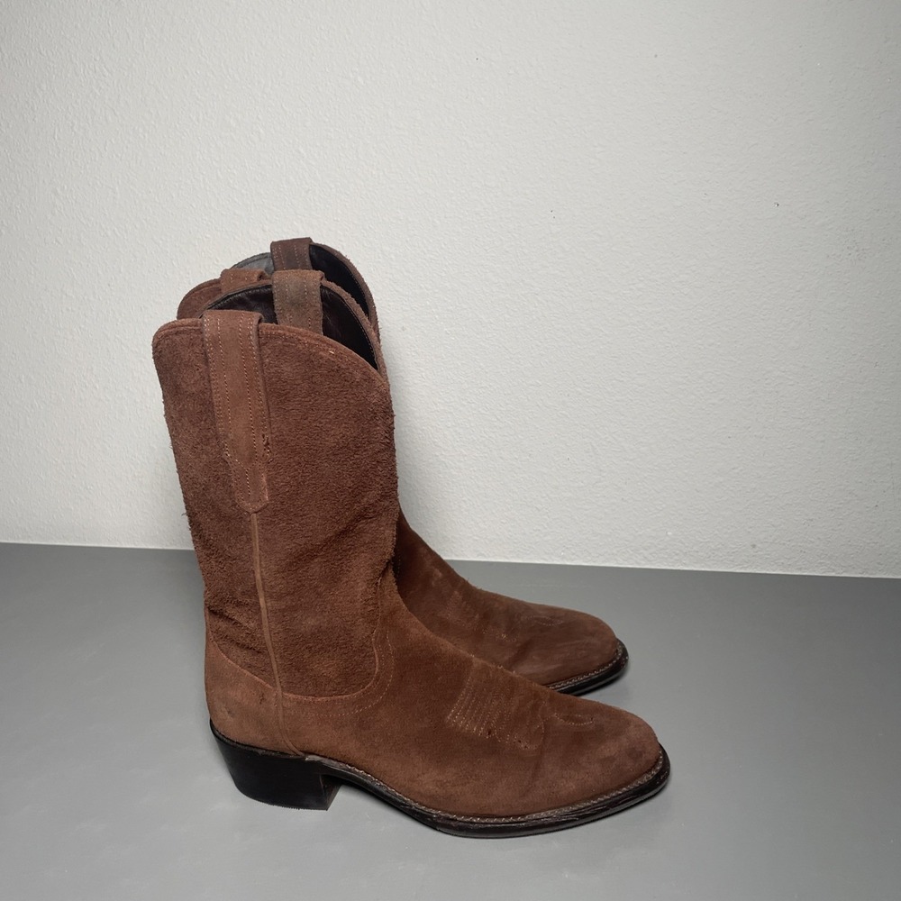Tecovas Western Cowboy Boots Mens 8 D Brown Suede Leather The Johnny 1008